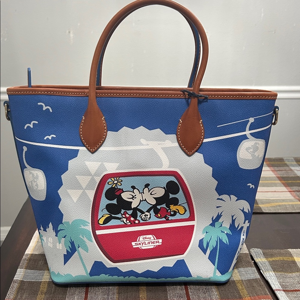 Disney Dooney & Burke Skyliner Blue and Tan Tote - NWT